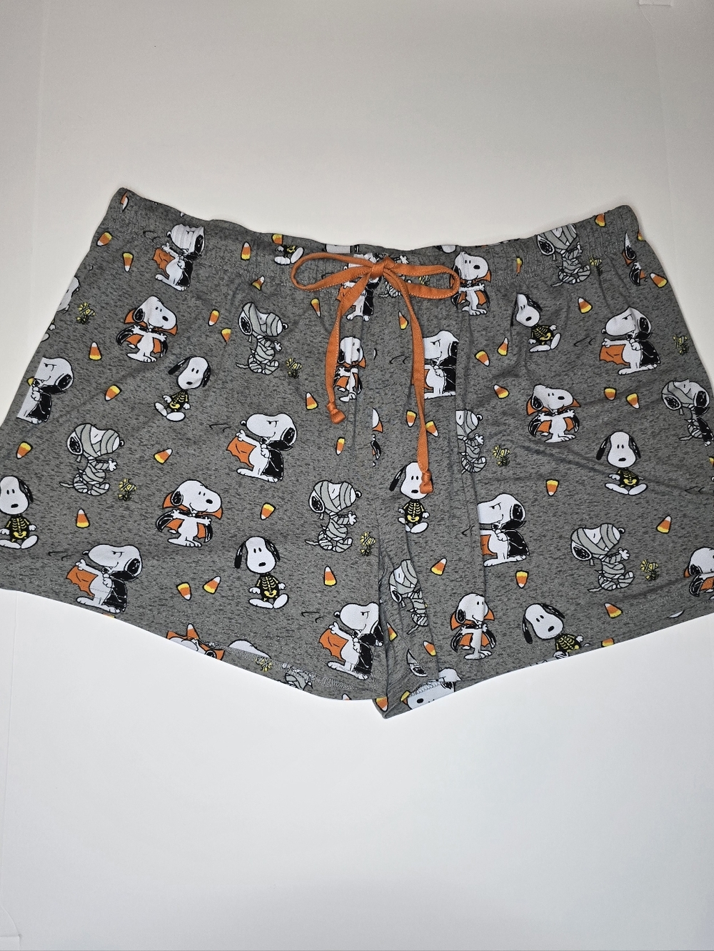 Munki Munki Snoopy Halloween Pajama Shorts Womens 2X Peanuts Lounge Gray